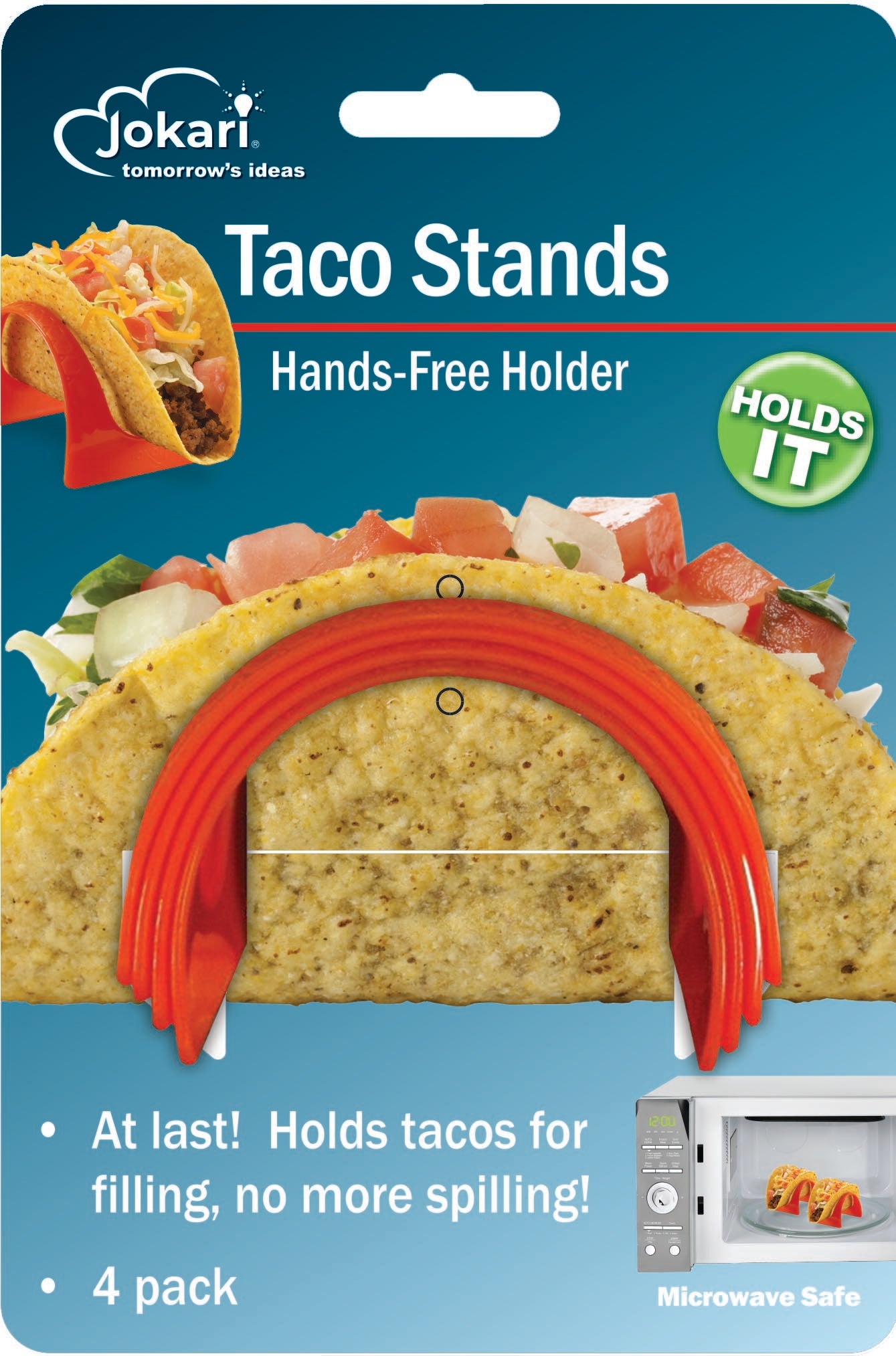 Jokari Taco Holder Stand for Hard and Soft Shell Tacos to Fill and Serve Without Mess Set of 8