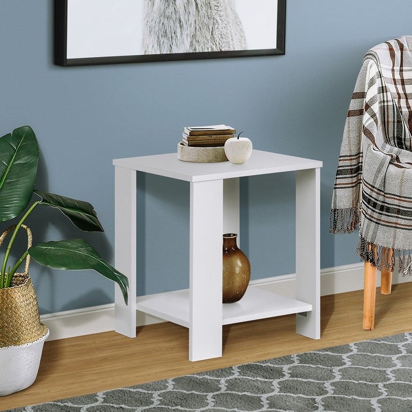 Saint Birch Miami White Wood Grain End Table (Set of 2)