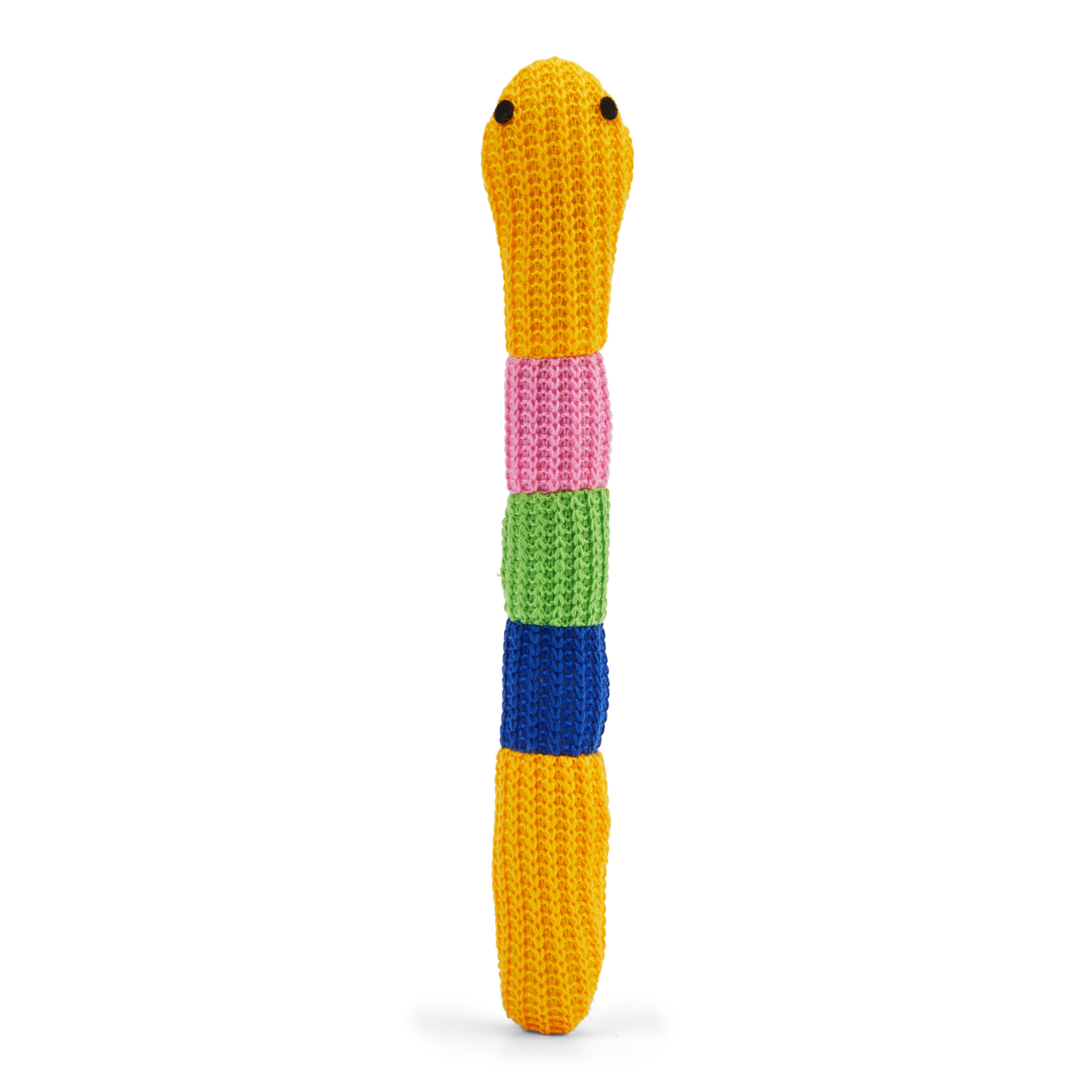 Leaps  Bounds Yellow Crochet Snake Cat Toy， X-Small