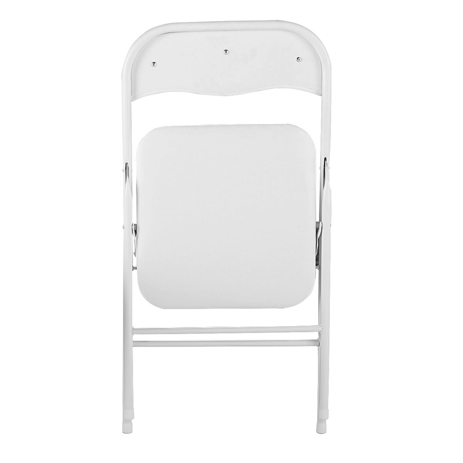 Jaxpety 5 Pack Commercial White Plastic Folding Chairs W/Soft Cushion Stack-able Wedding Party Event Chair