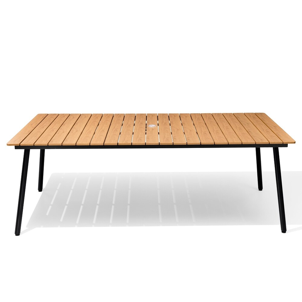 Outdoor Dining Table Rectangle Aluminum Manufactured Wood for 6 or 8   82.48\