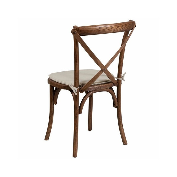 Cross Back Chair With Cushion Pecan Oak - 20x35