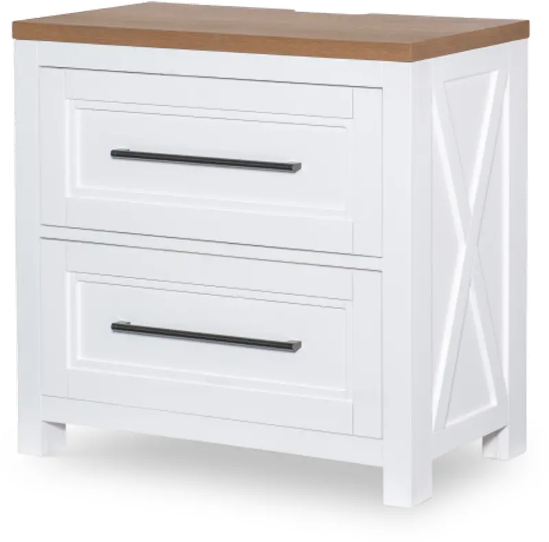 Franklin Oak and White Nightstand