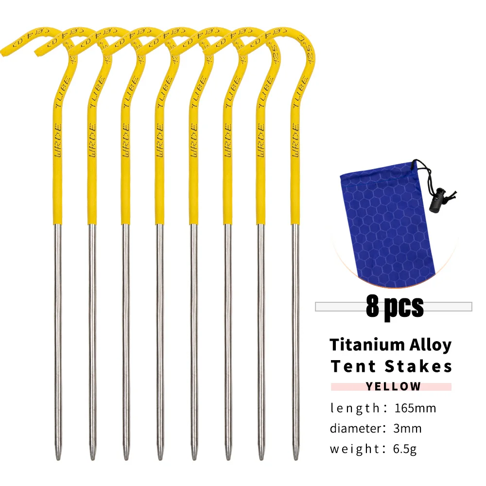 TiTo Camping   Hiking Tent Accessories Ultralight Titanium oy Tent Stakes Pegs with Hook