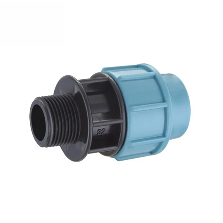 Wholesale high quality high pressure plastic PP HDPE compression water pipe connector male adapter