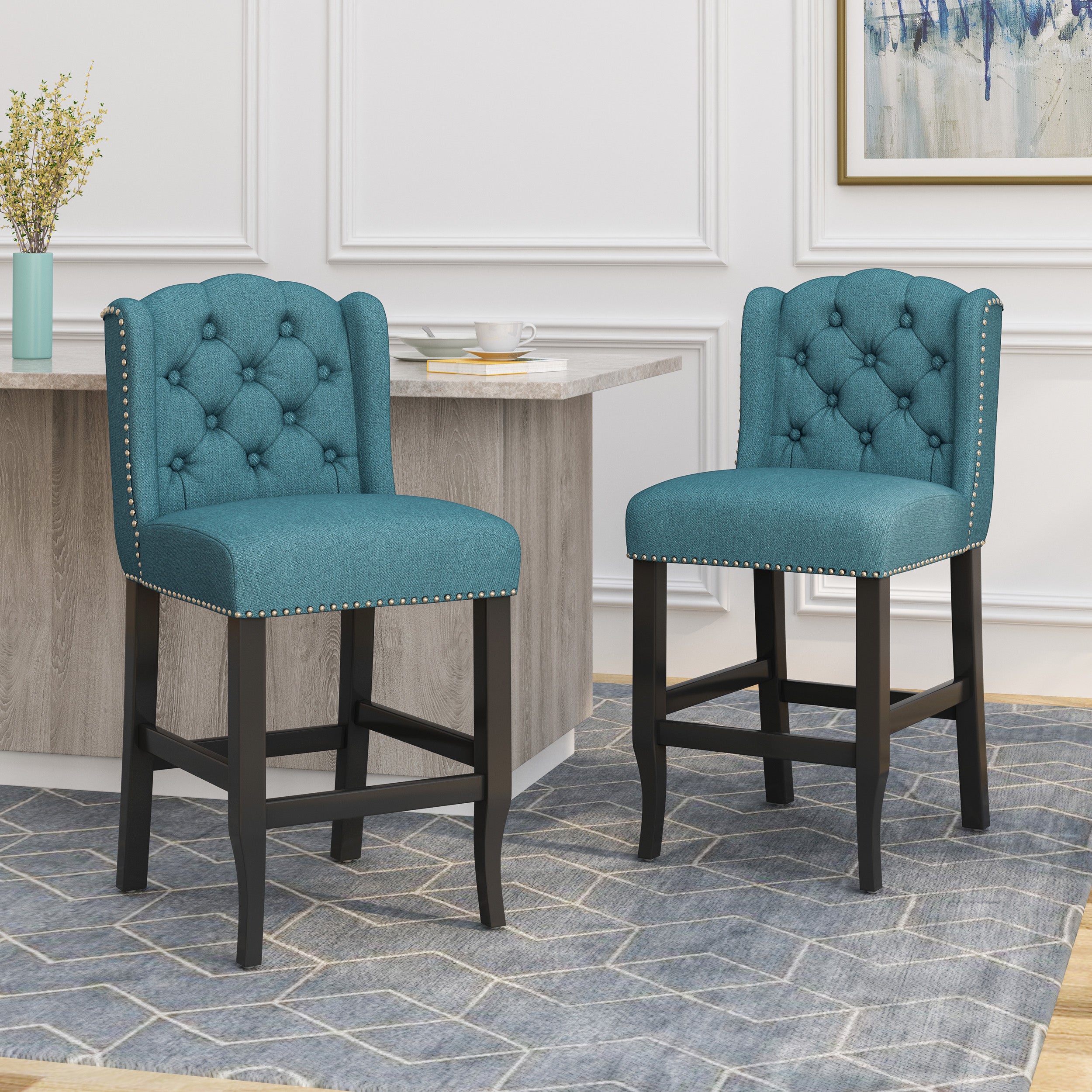 Leisha Wingback Counter Stool (Set of 2)