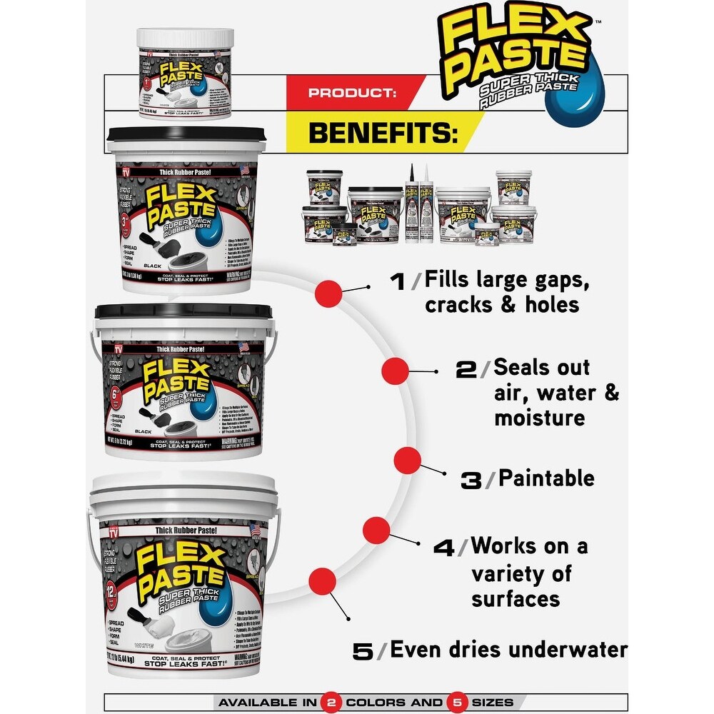 Flex Paste 1 Lb. Rubber Sealant  White   1 Each