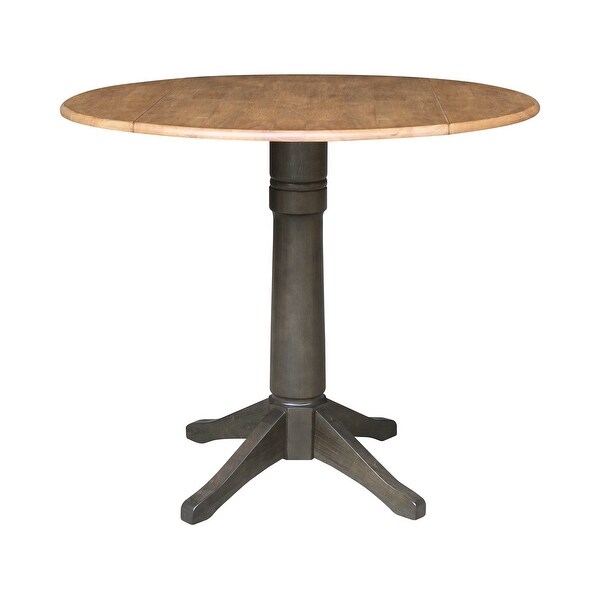 42 in. Round Top Dual Drop Leaf Pedestal Dining Table