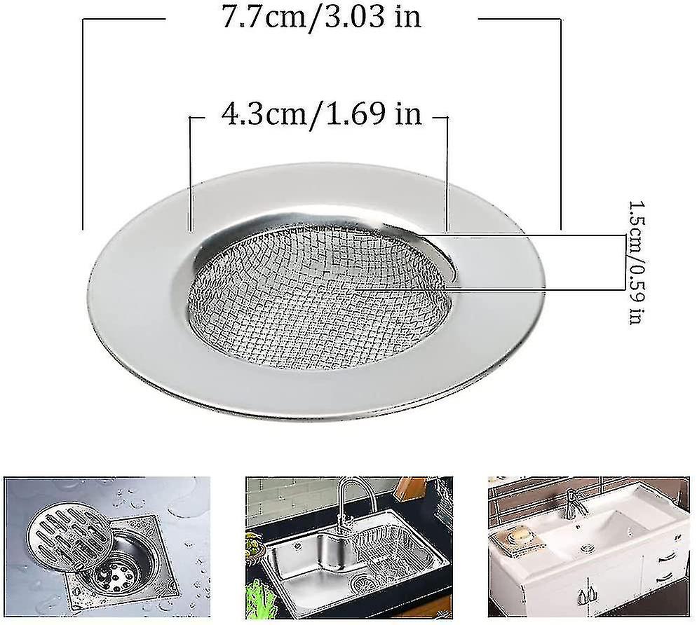 2 Pieces Stainless Steel Shower Strainer. Kitchen Stainless Steel Drain Strainer. Sink Str