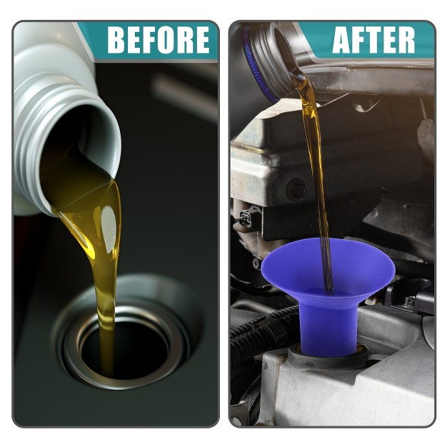 Unique Bargains Oil Funnel Silicone Oil Change Funnel For Utvs Atvs Cars Motorcycles Trucks Blue