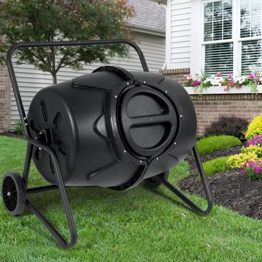 50 Gallon Wheeled Compost Tumbler Garden Waste Bin