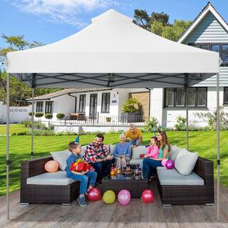 Costway 10 ft. x 10 ft. White Pop-Up Canopy OP70658WH