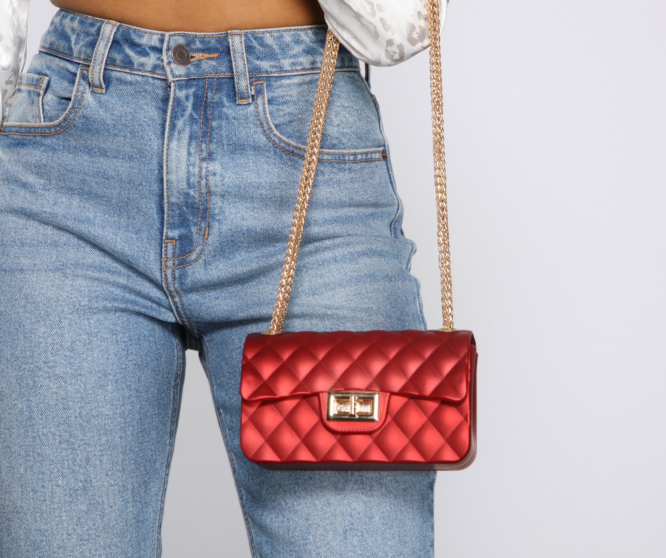 Luxe Details Quilted Diamond Jelly Crossbody