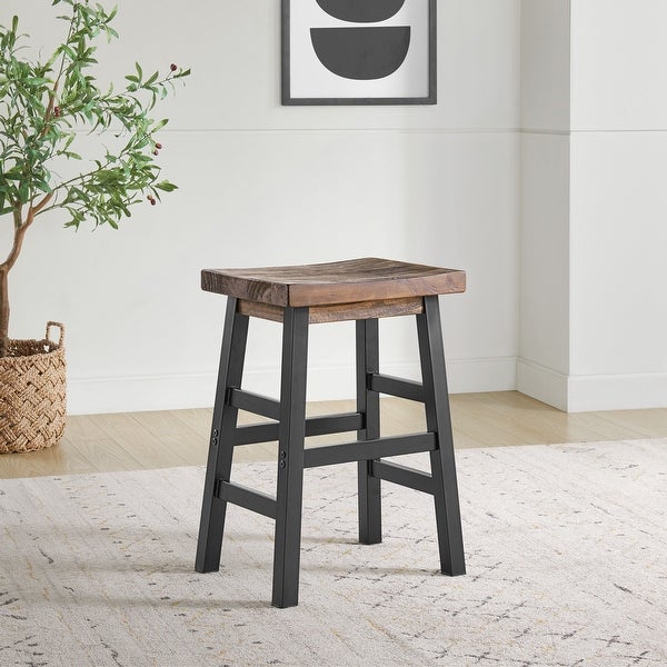 Carbon Loft Lawrence Reclaimed Wood Counter Stool