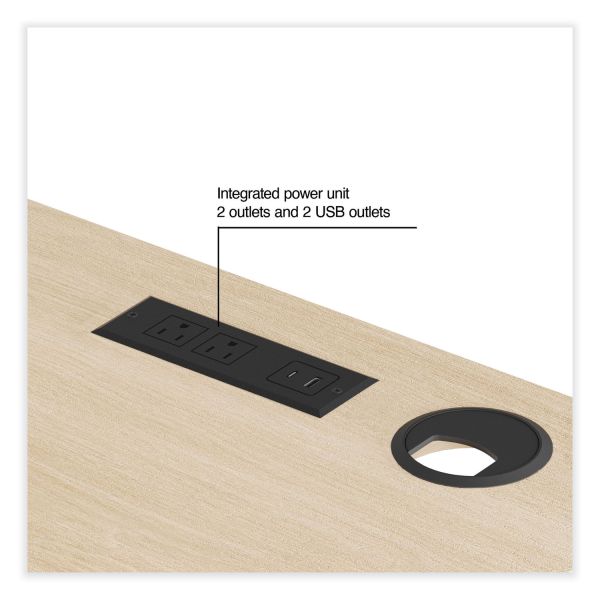 Union and Scale Essentials Single-Pedestal L-Shaped Desk with Integrated Power Management， 59.8