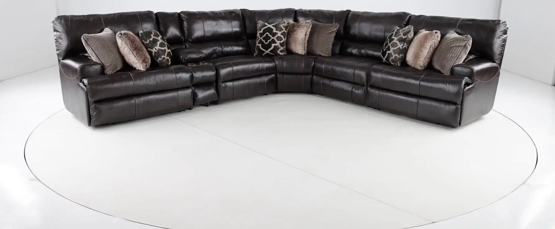 Chocolate Brown 6 Piece Reclining Sectional