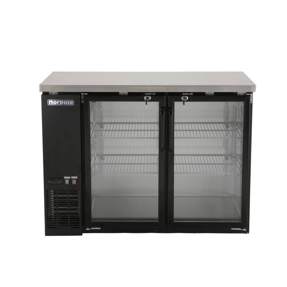 Norpole 12 cu. ft. 2-Door Under Bar Commercial Specialty Refrigerator in Black NPGB-48