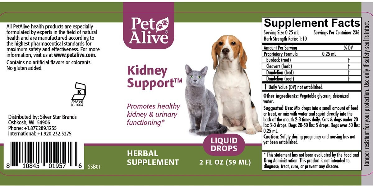 PetAlive Kidney Support Dog and Cat Supplement