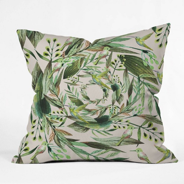 Marta Barragan Camarasa Nature In Circles Square Throw Pillow Green Deny Designs