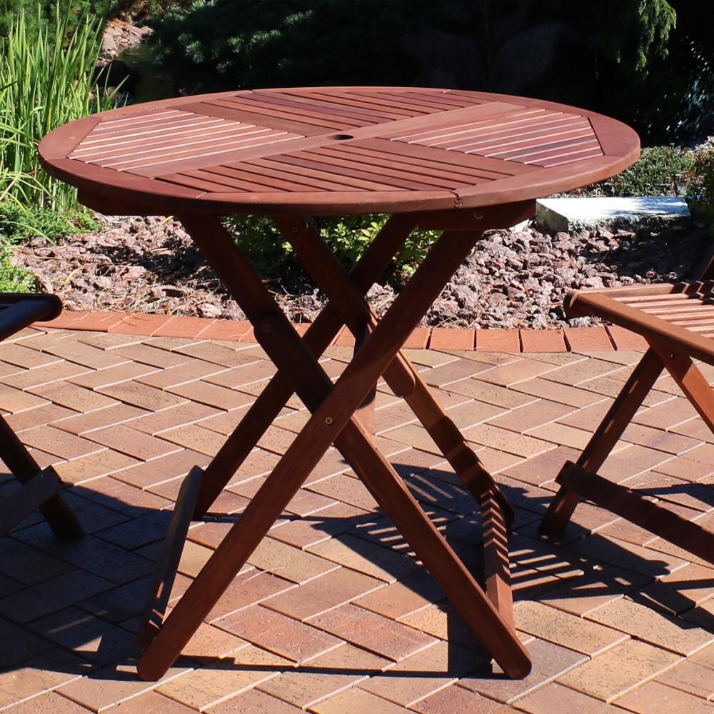 Ultimate Patio 35 1/2-Inch Meranti Wood Folding Round Table