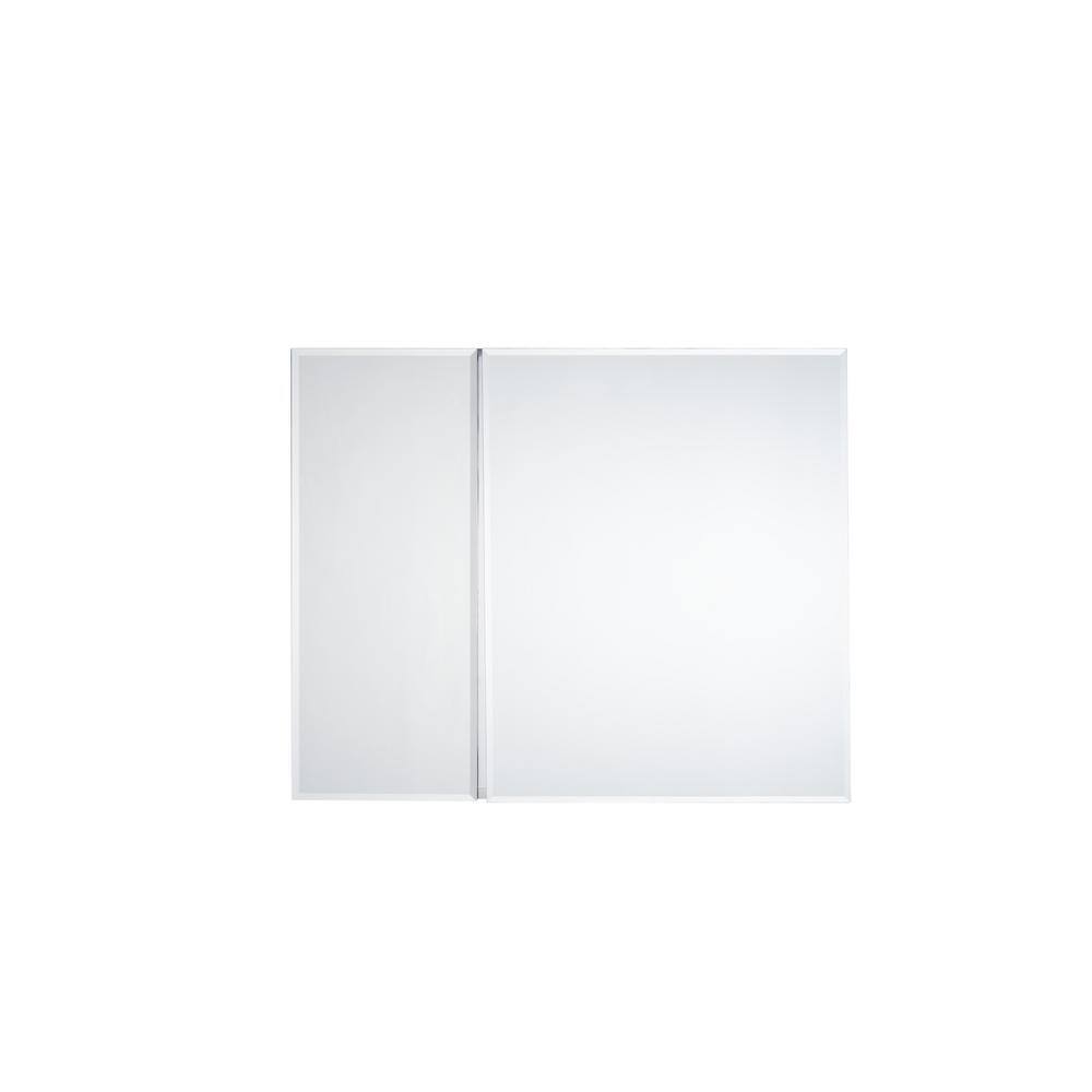 Pegasus 30 in. x 30 in. Frameless Recessed or Surface-Mount Bi-View Bathroom Medicine Cabinet with Beveled Mirror SP4586