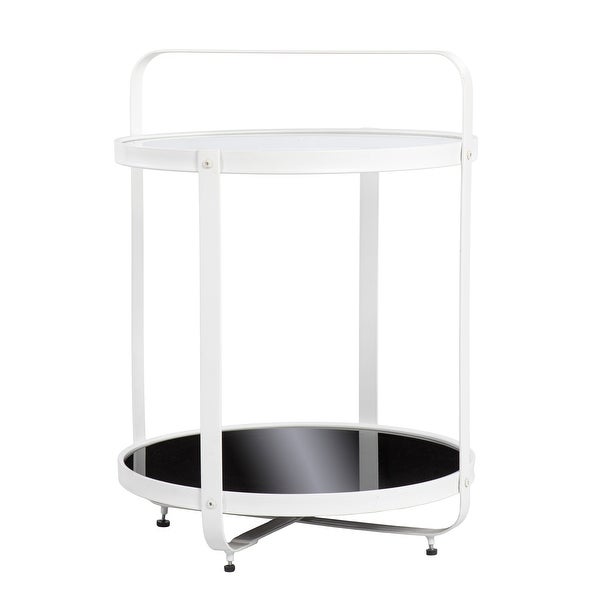 SEI Furniture Valerio Contemporary White Glass Side Table