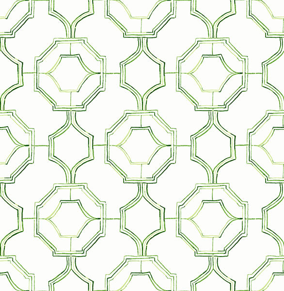 Gallina Green Trellis Wallpaper from the Happy Collection