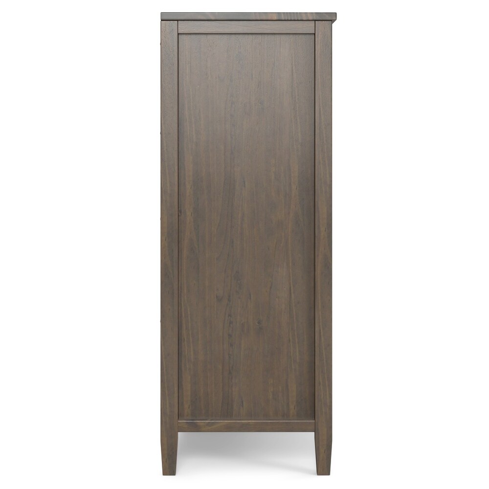 WYNDENHALL Cantina SOLID WOOD 39 inch Wide Transitional Medium Storage Cabinet in Smoky Brown   16\