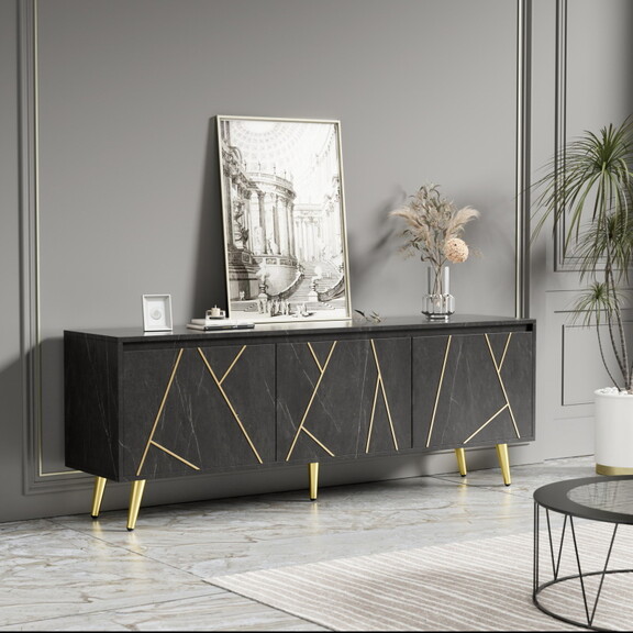 Modern TV Stand for 65 TV  Media Console Table  E...