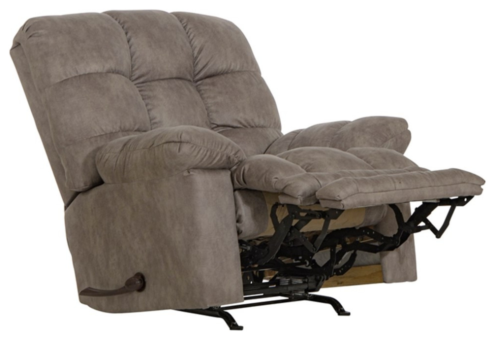 Catnapper Cochran Oversized Extension Footrest Rocker Recliner in Gray Fabric   Transitional   Recliner Chairs   by Homesquare  Houzz