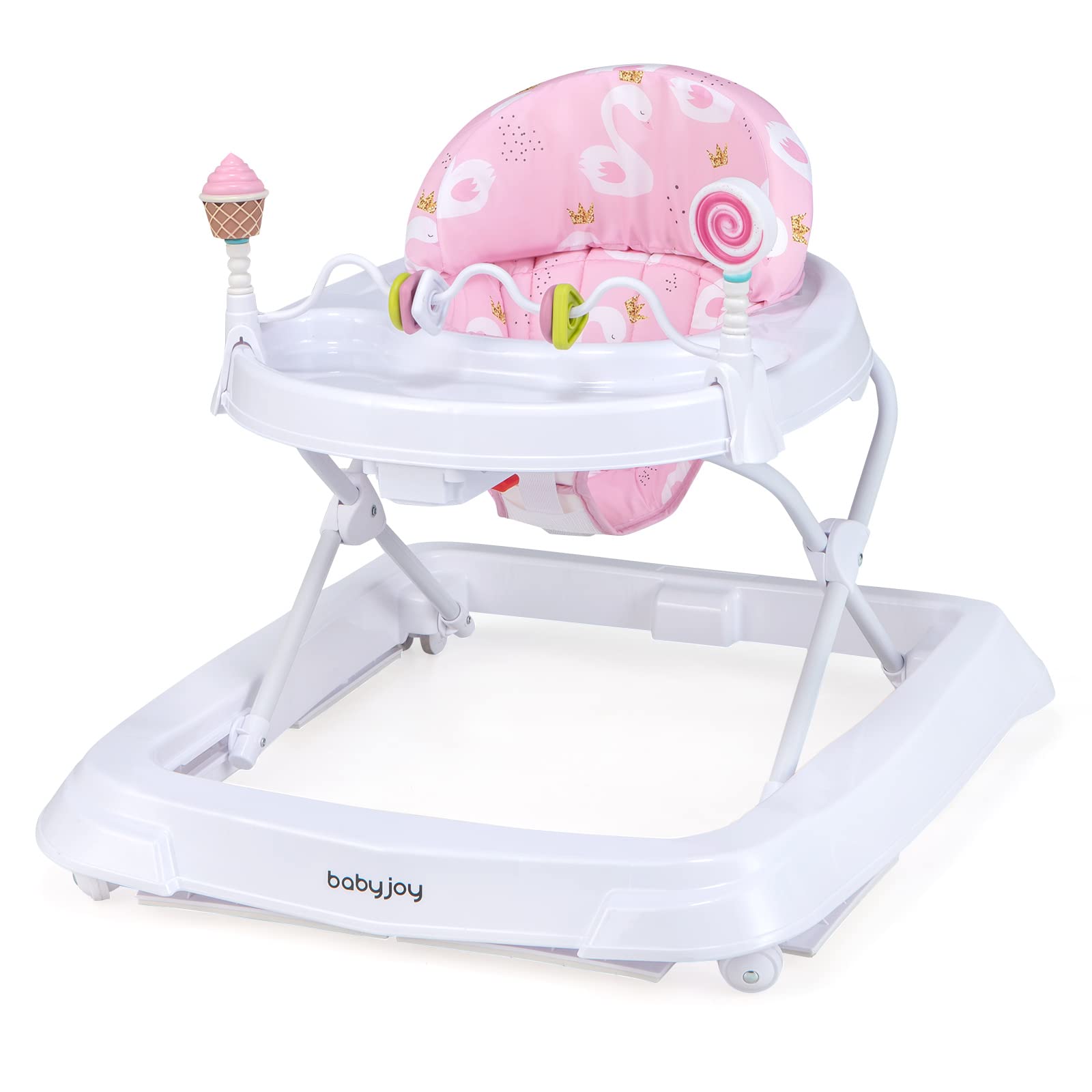 BABY JOY Baby Walker, Foldable Activity Walker Helper with Adjustable Height