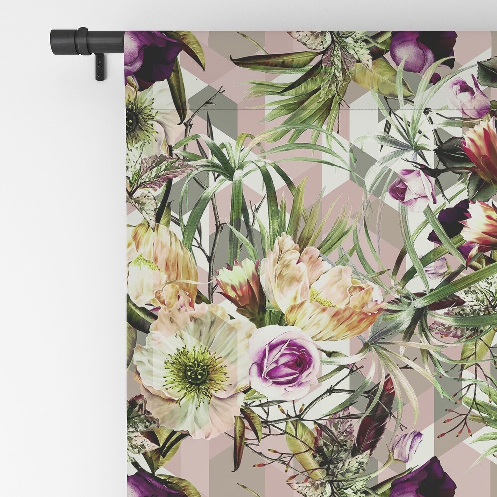 1 piece Blackout Wild Vintage Bloom In Geometric Made to Order Curtain Panel