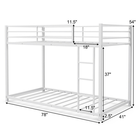 Costway 21548036 Sturdy Metal Bunk Bed Frame Twin ...