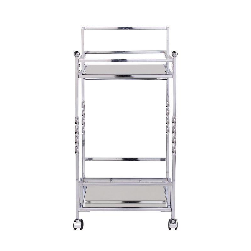 Southern Enterprises Ivers Metal Mirrored Bar Cart