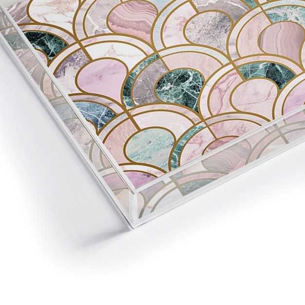 Emanuela Carratoni Rose Gold Marble Inlays Acrylic Tray Deny Designs