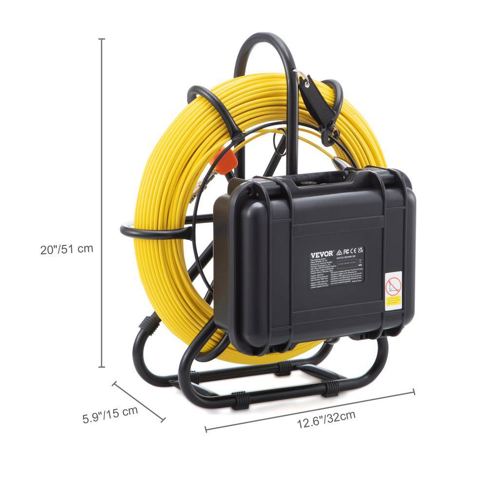 VEVOR Sewer Pipe Camera 9 in. Screen Pipeline Inspection Camera 300 ft. Snake Cable 720p with DVR Function for Duct Drain Pipe JLKXSGDNK99158A0GV1