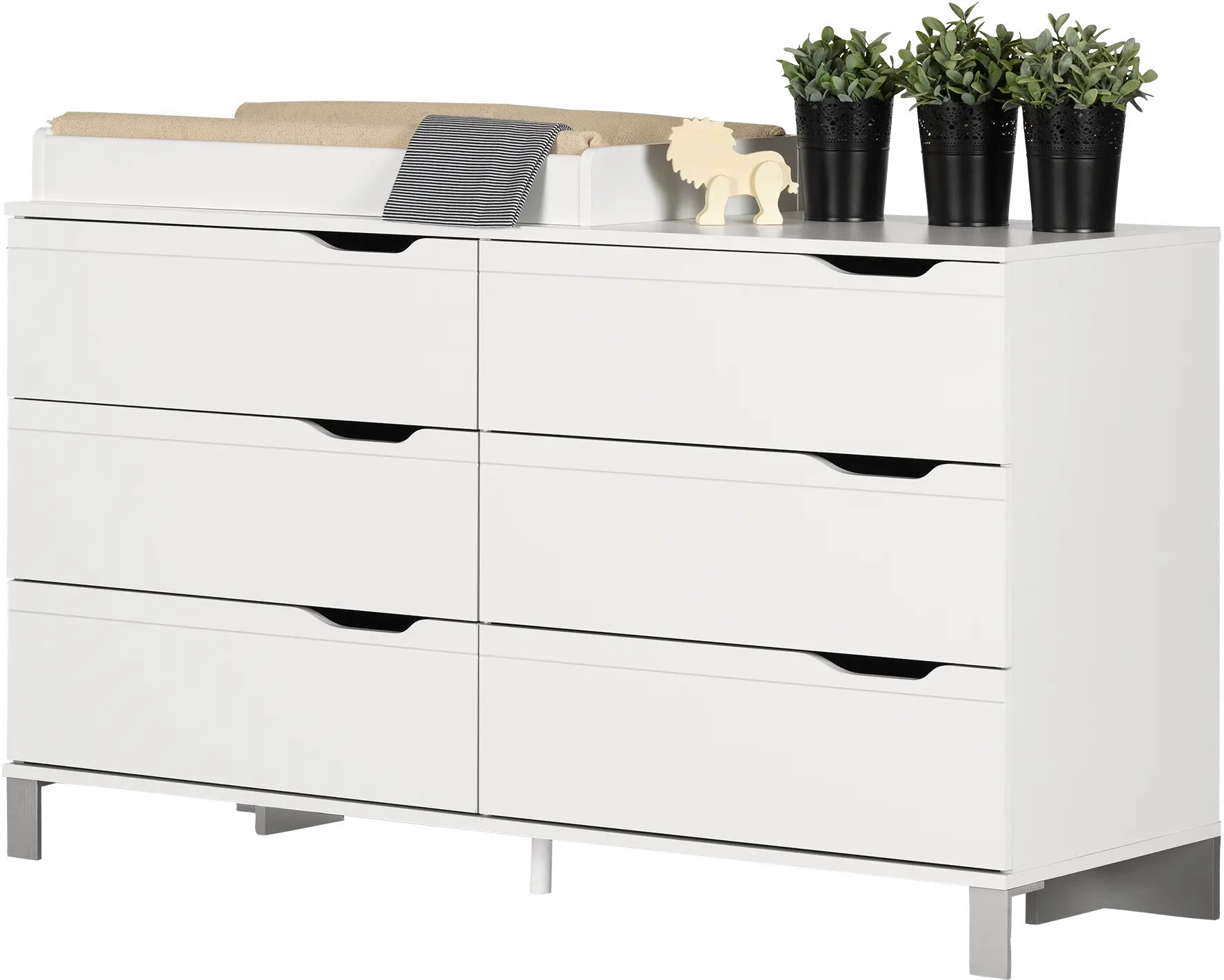 Contemporary White 6-Drawer Changing Table - South Shore