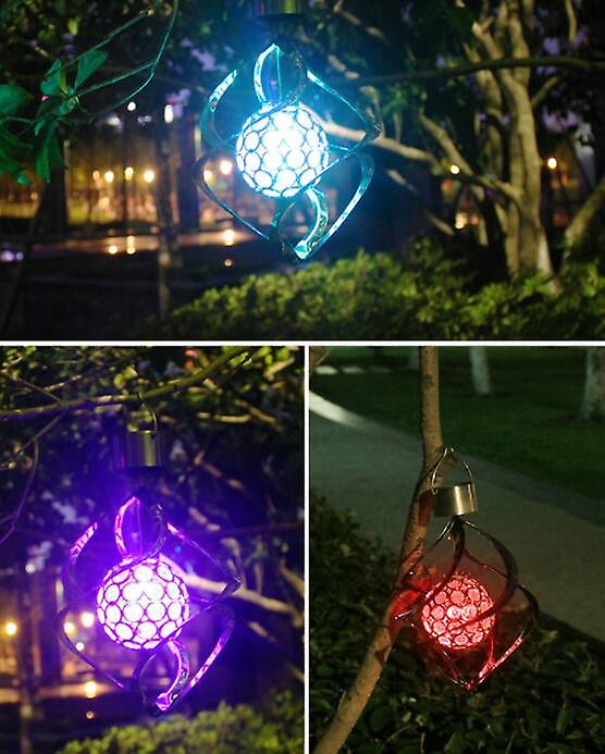 Solar Powered Wind Chimes Led Spiral Colour Changing Hanging Wind Light