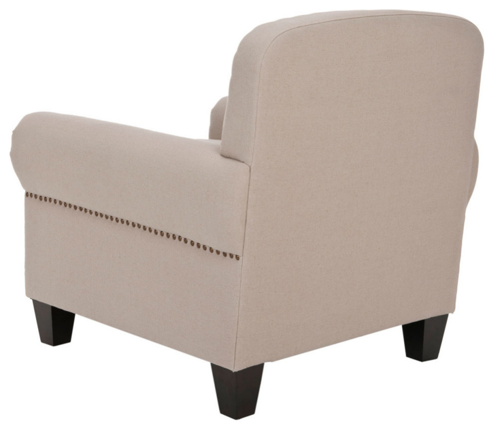 Gail Club Chair Brass Nail Heads Taupe   Transitional   Armchairs And Accent Chairs   by V.S.D Furniture  Houzz