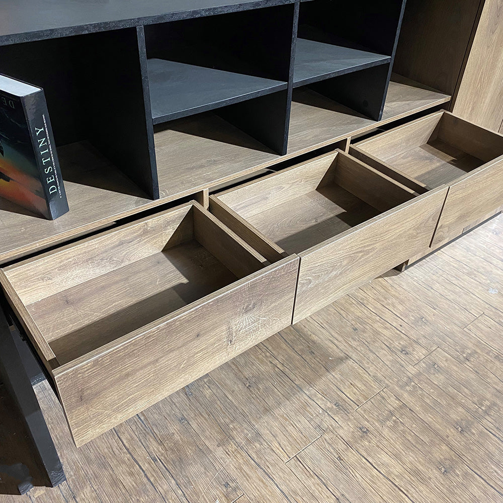 EASTON Display Unit 3.2M - Warm Oak & Black