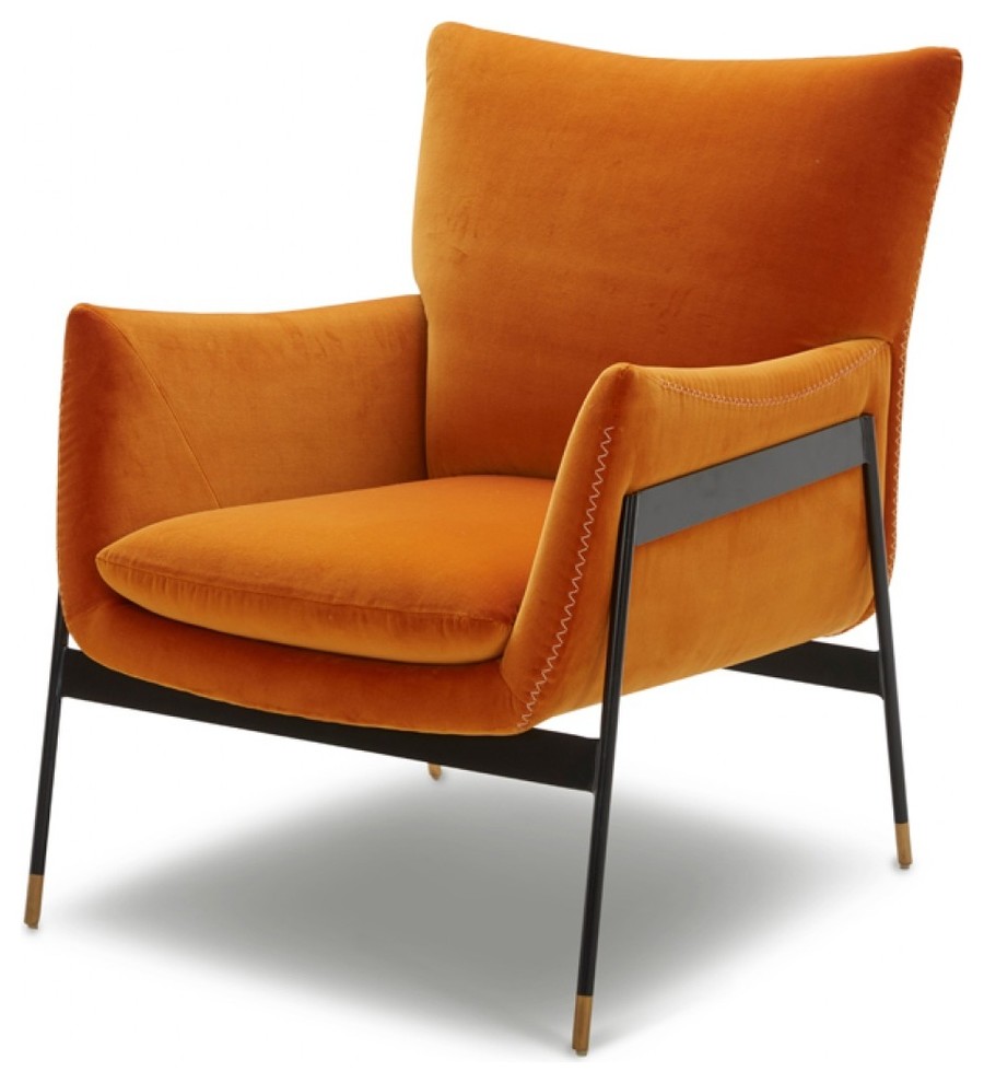 Divani Casa Joseph Modern Orange Fabric Accent Chair   Midcentury   Armchairs And Accent Chairs   by Modern Miami Furniture  Houzz