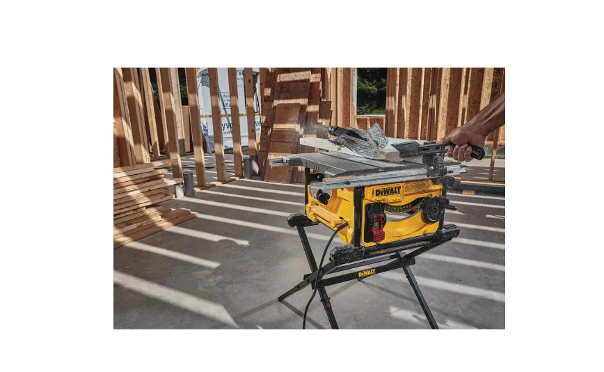 DEWALT DWE7485 15 Amp Corded 8-1/4 in. Compact Jobsite Tablesaw with Compact Table Saw DW7451 Stand