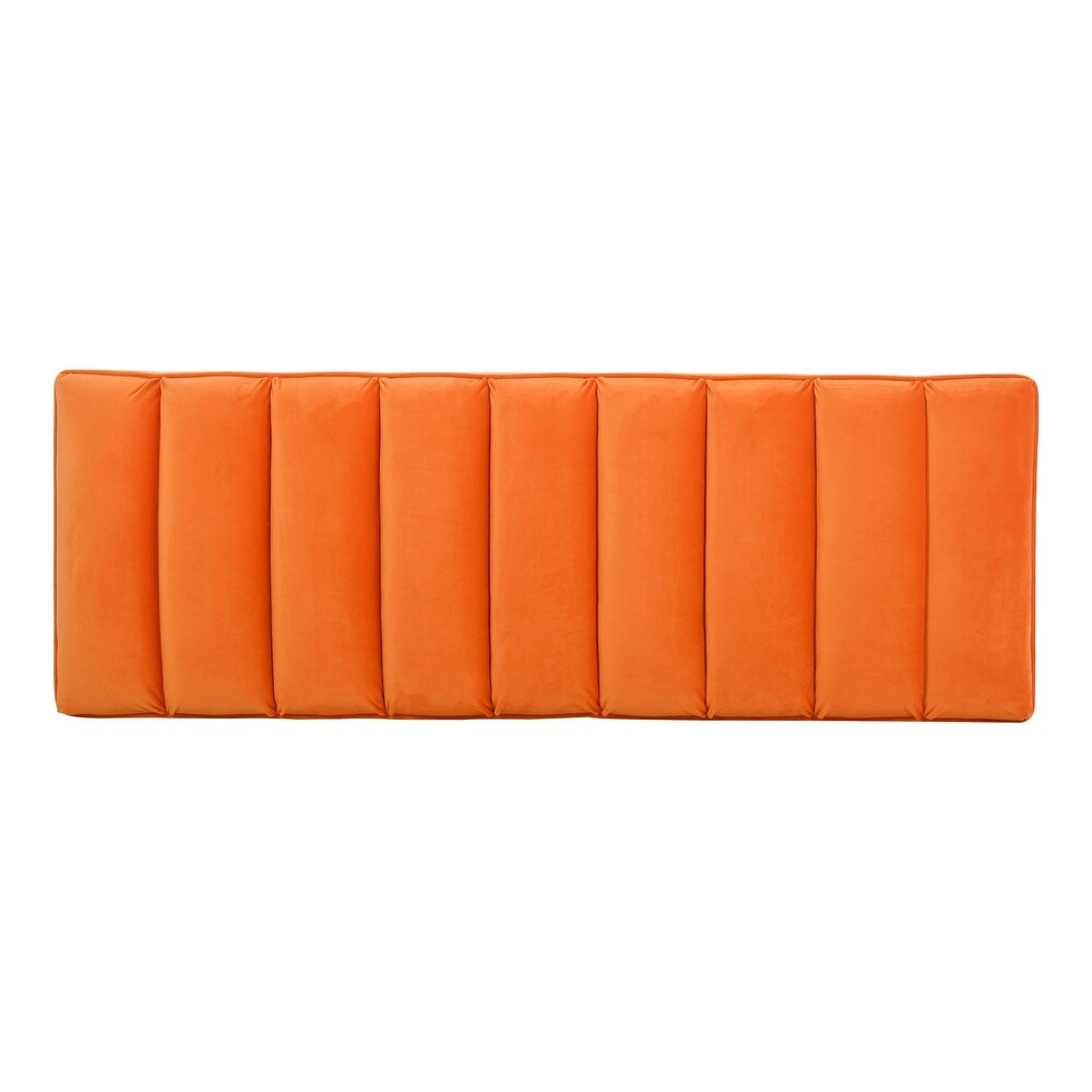 Orange Bedroom End of Bed Ottoman Bench w/ Padded Seat   Metal Leg