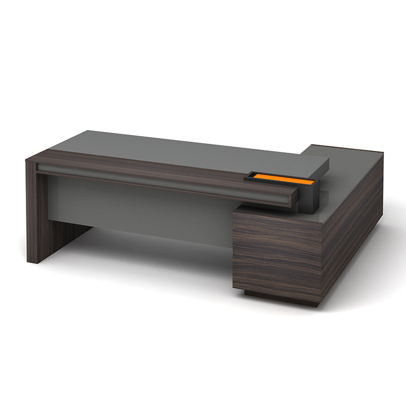 RADDIX Executive Desk with Left Return 2.2M - Dark Brown