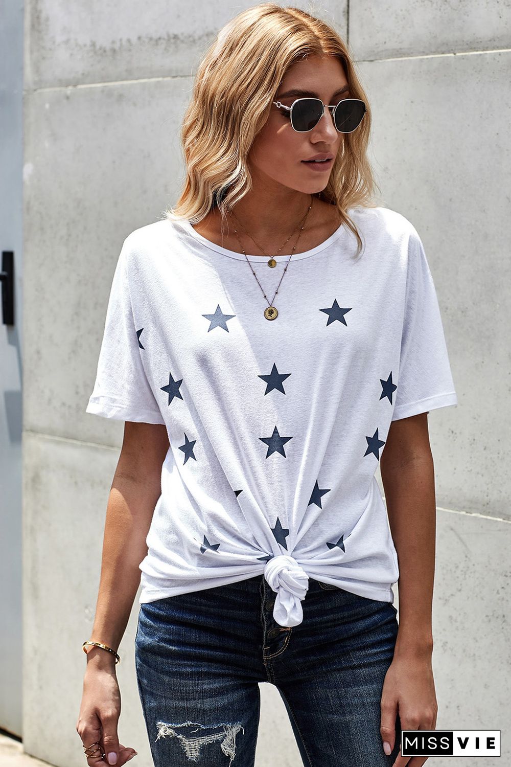 Star Print Short Sleeve T-shirt