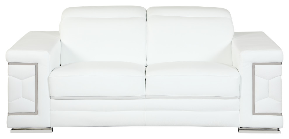 Rome Contemporary Genuine Italian Leather Loveseat   Contemporary   Loveseats   by Luxuriant Furniture  Houzz