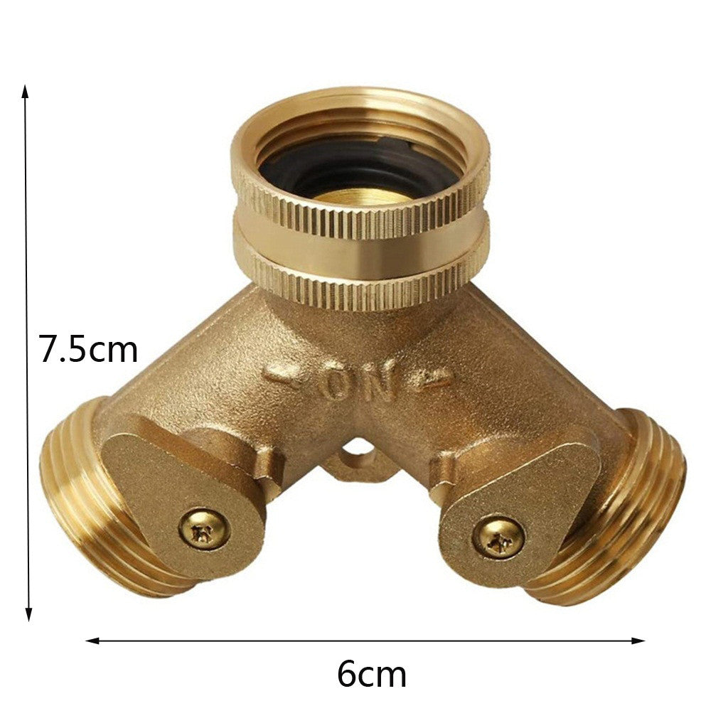 Heavy-Duty Brass Garden Hose Connector Faucet Splitter