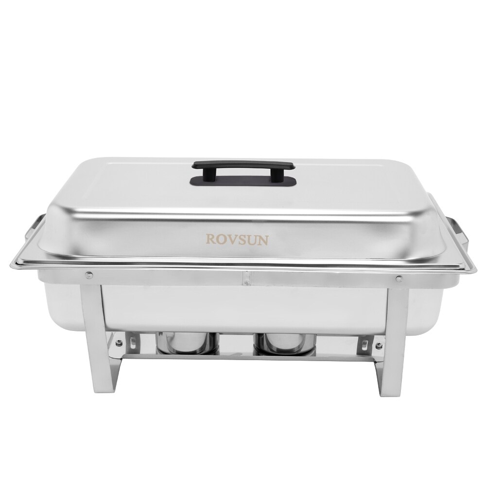 9L 1/2 Sets of Dishes Stainless Steel Rectangular Buffet Stove