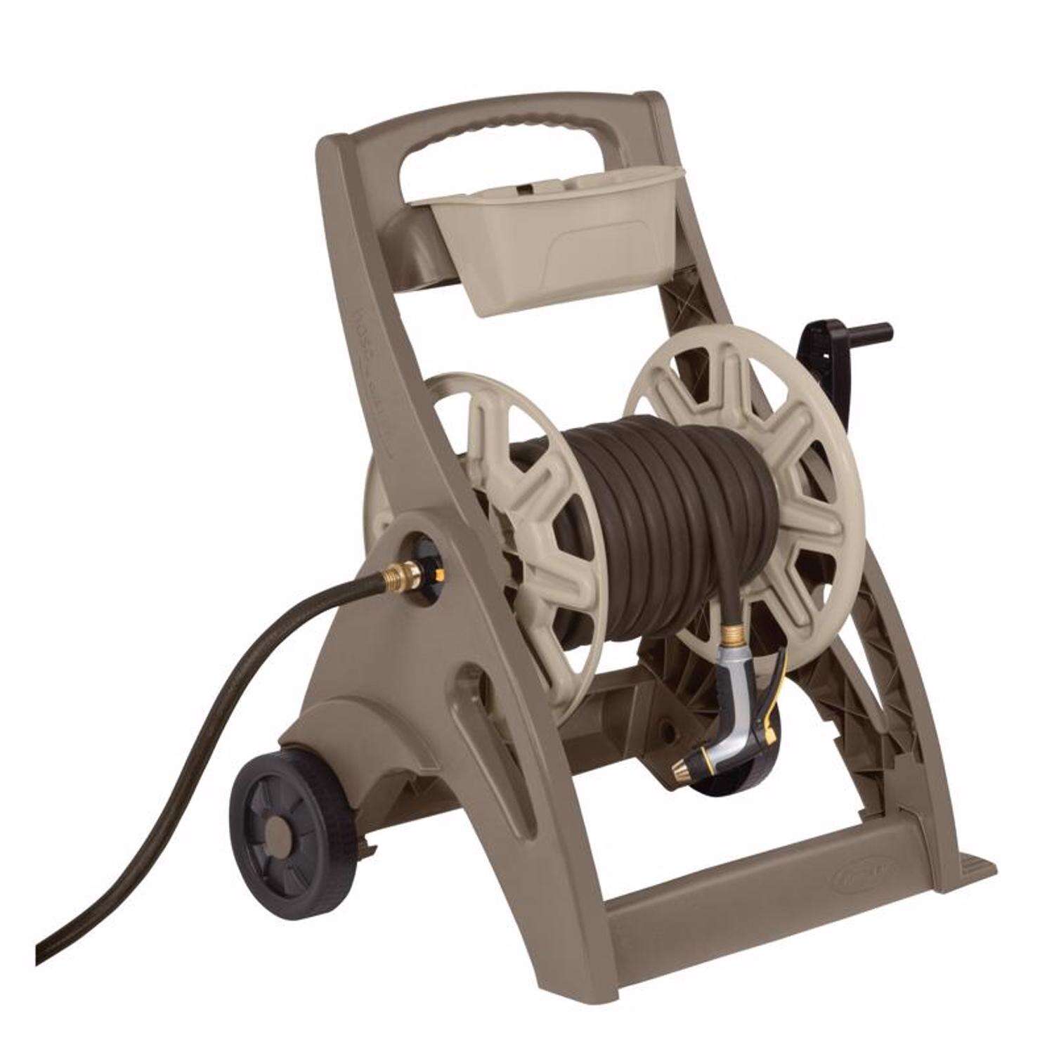 Suncast Smart Tube 225 ft. Taupe Retractable Wheeled Hose Reel Cart