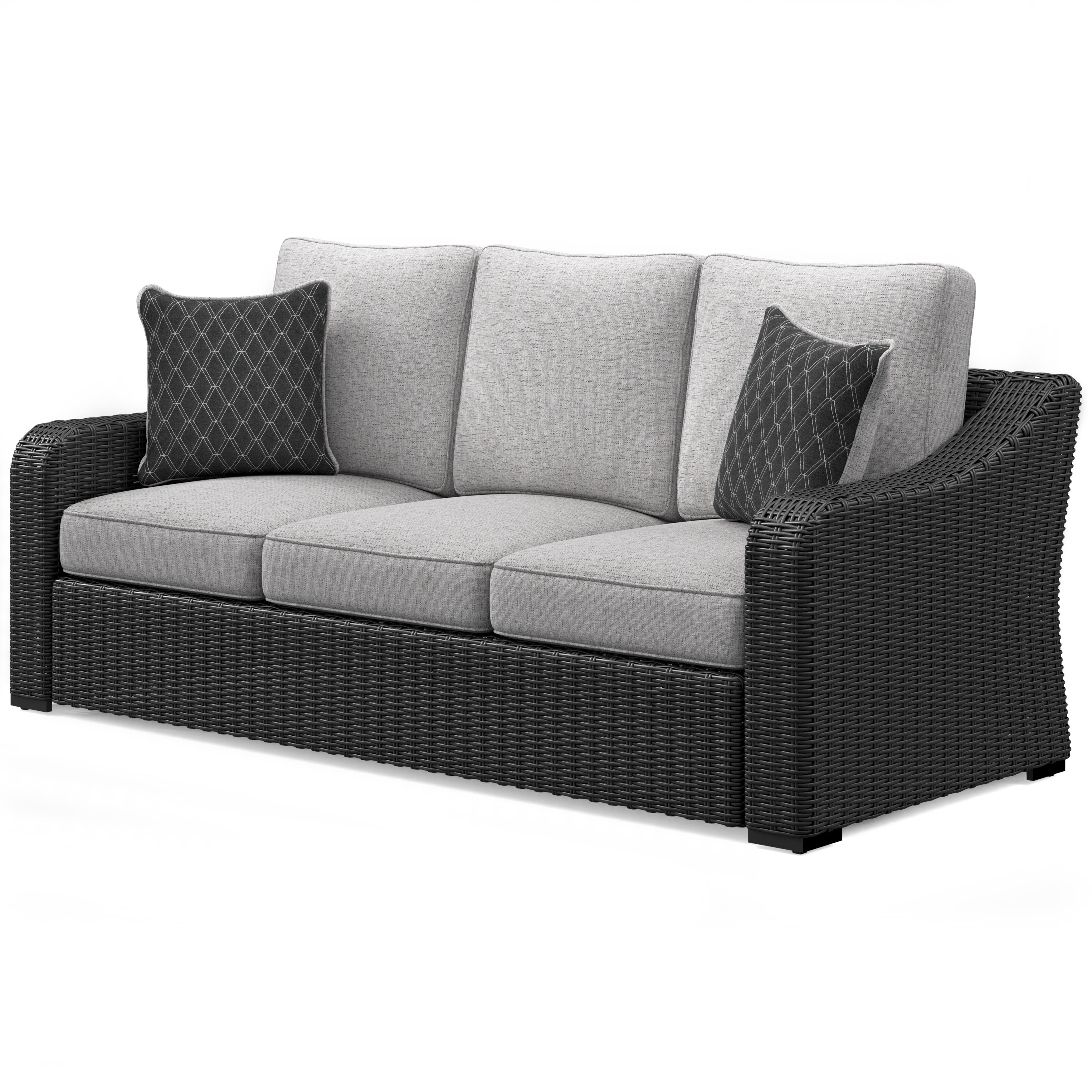 Fire Island Black Outdoor 3-Piece Seating Set (Sofa +2 Swivel Rockers)